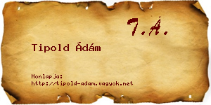 Tipold Ádám névjegykártya